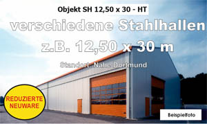 Foto: Stahlhallen z.B. 12,50x30m NEU