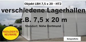 Foto: Lagerhallen z.B. 7,5 x 20 m NEU