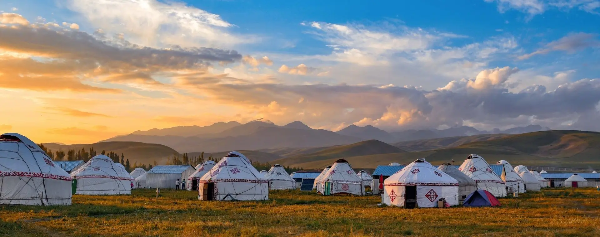 Dorf aus mongolischen Jurten